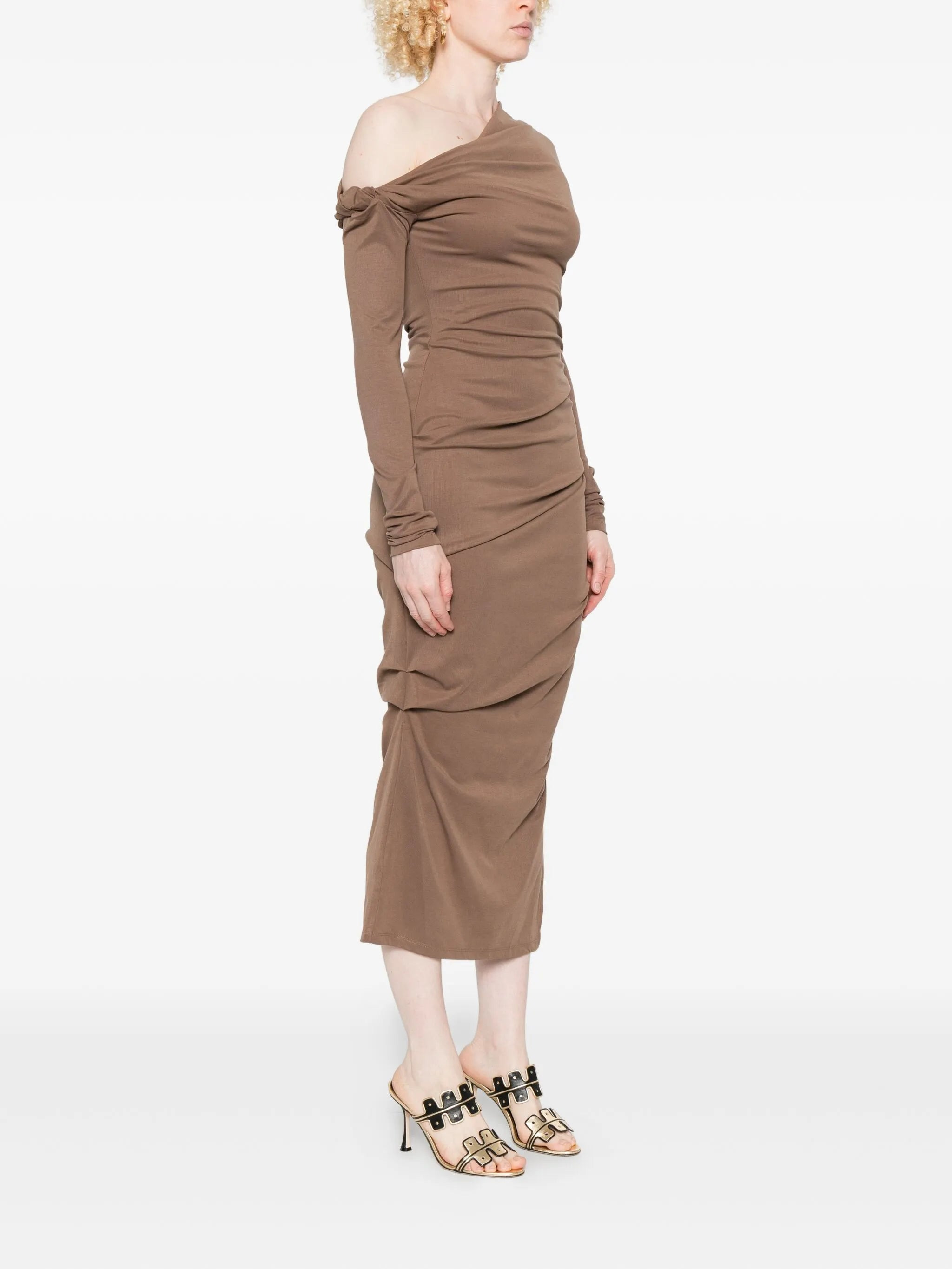 Manahou one-shoulder draped dress - 3