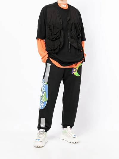 Heron Preston collage print track pants outlook