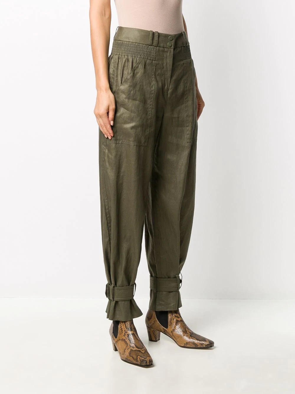 Lucky tapered linen trousers - 3