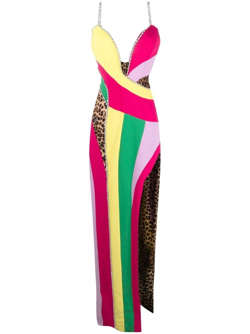 rainbow-patchwork long dress 1