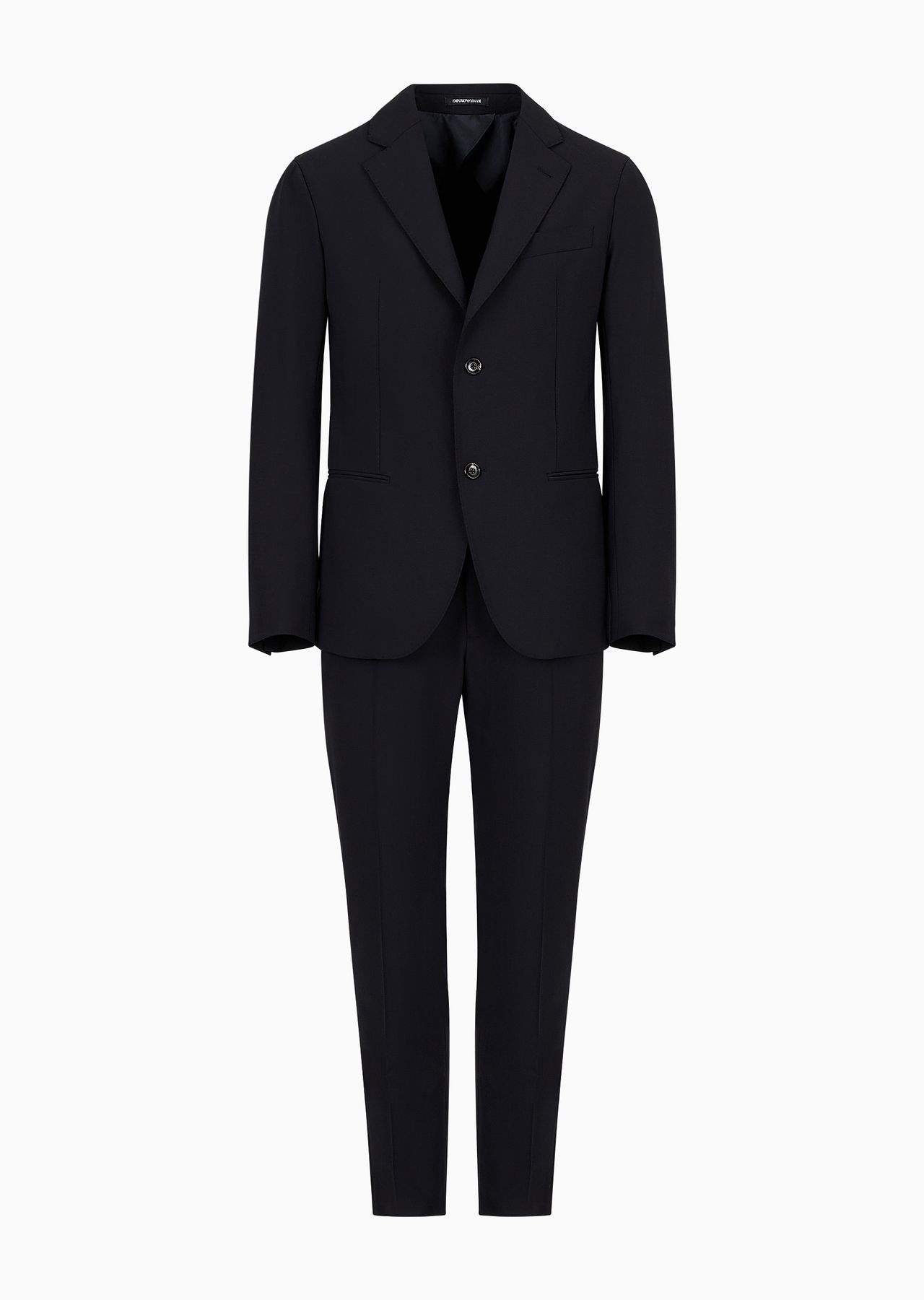 Modern-fit, single-breasted suit in compact, two-way stretch canvas - 1