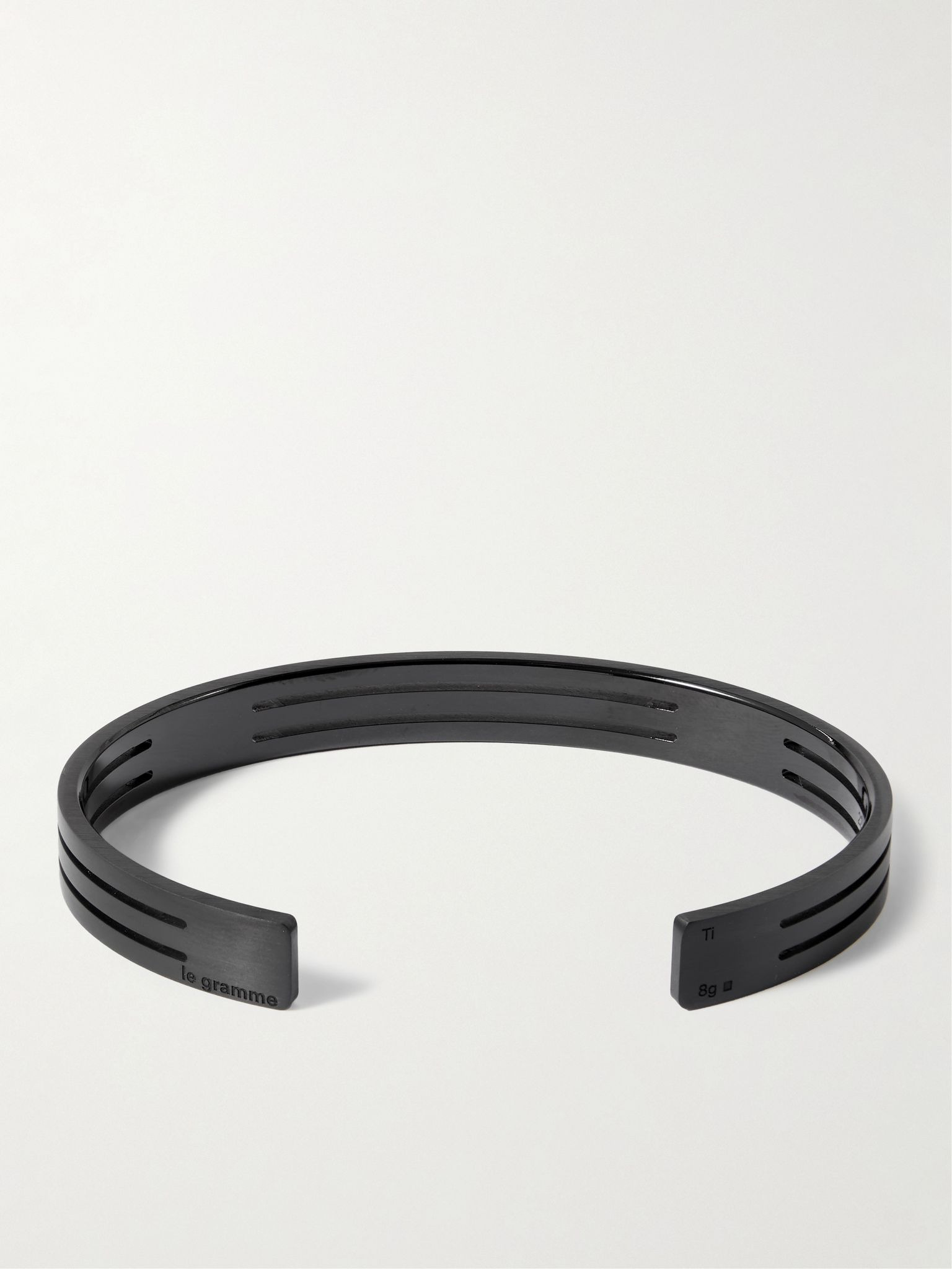 8g Punched Ribbon Recycled-Titanium Cuff Black - 3
