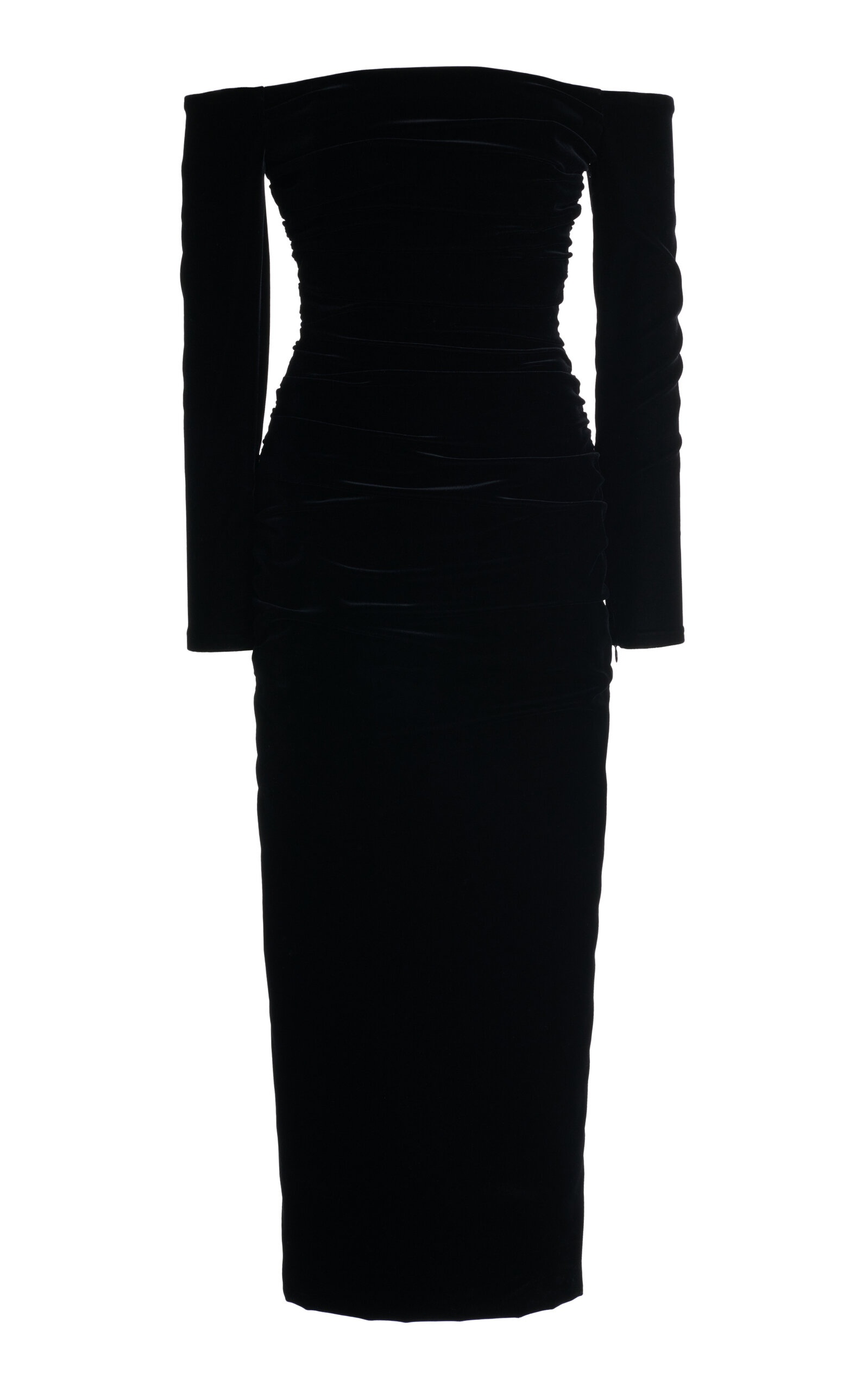 Off-The-Shoulder Midi Dress black - 1
