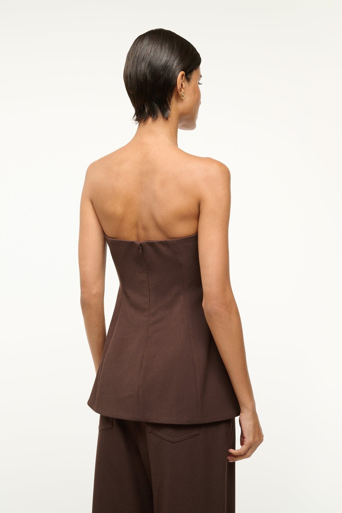 STAUD SILVIA TOP DARK CHOCOLATE - 4