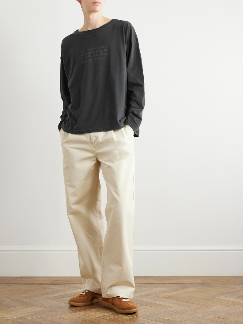 Maison Margiela Logo-Print Cotton-Jersey T-Shirt Black outlook