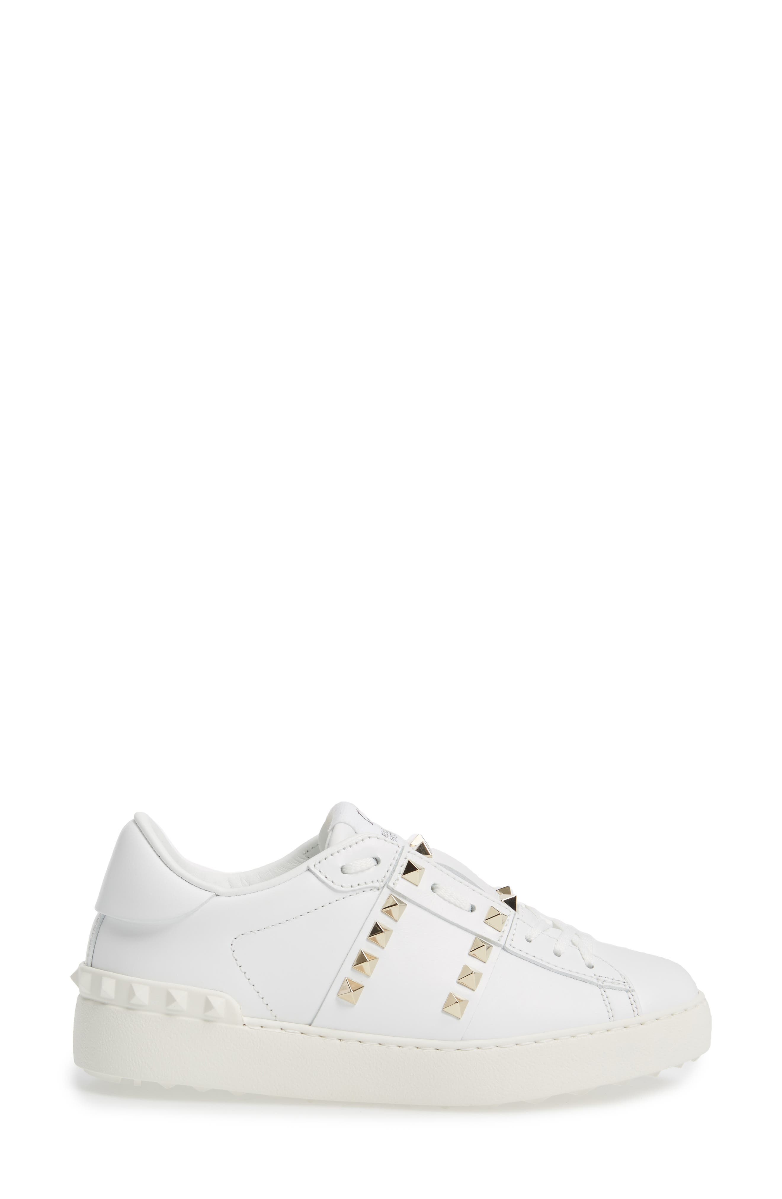 Valentino Garavani Rockstud Sneaker in White Leather at Nordstrom - 3