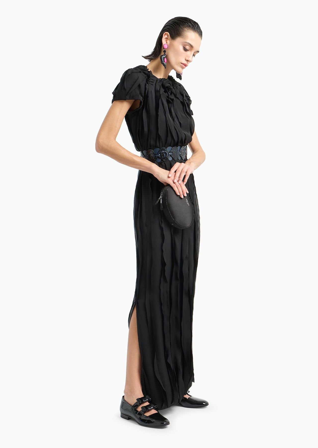 Double silk-georgette long dress - 4