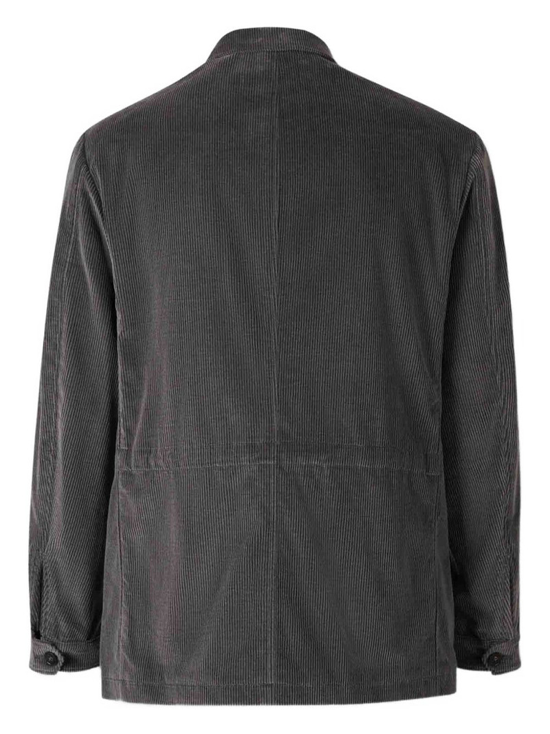 Canali corduroy patch-pocket shirt jacket outlook