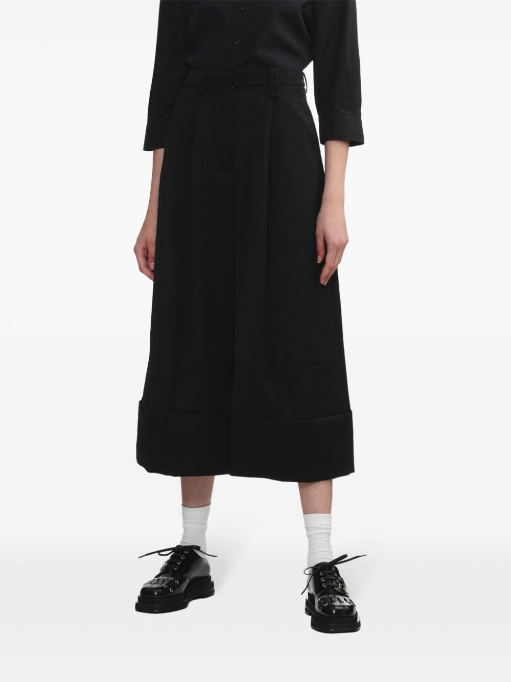 Simone Rocha Women Sculpted Cropped Wide Leg Trousers - 3