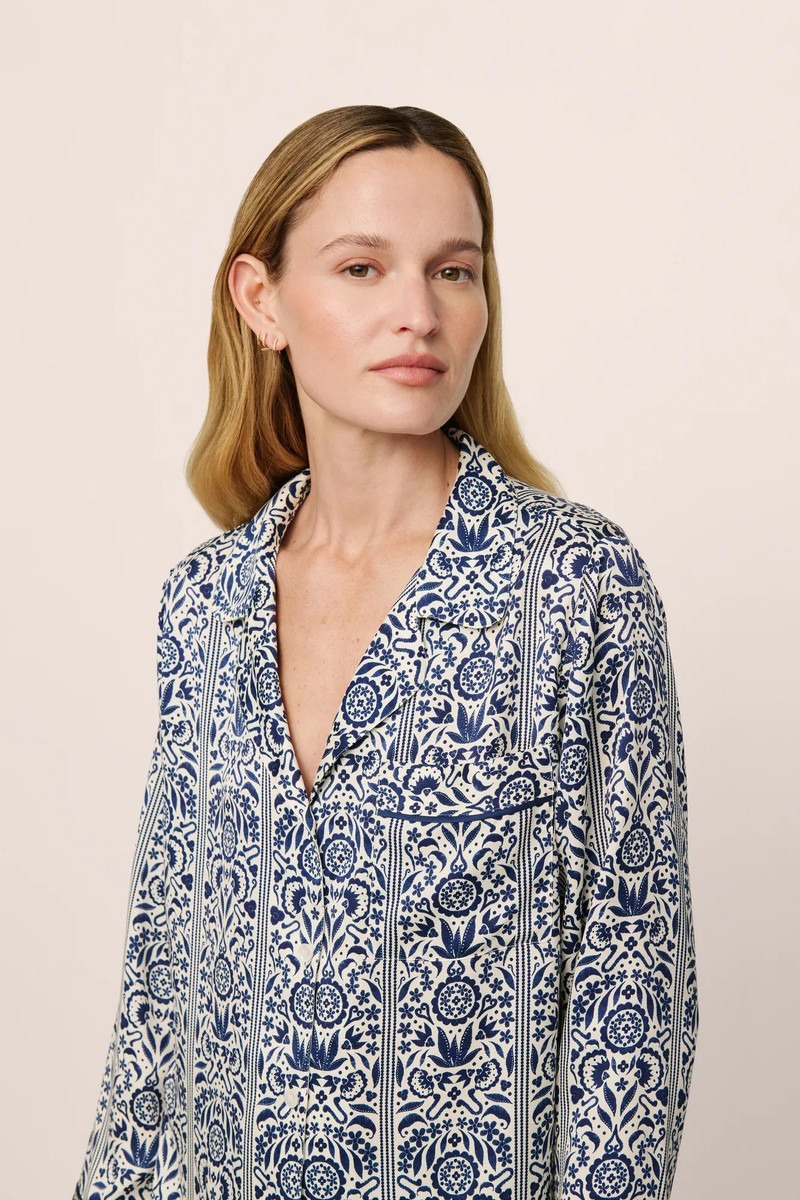 eberjey Eberjey x Casa Del Sol - Inez Washable Silk Printed Long PJ Set outlook