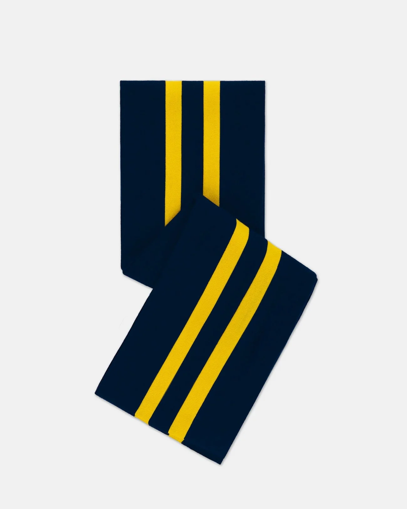 MADE-IN-ENGLAND NAVY & YELLOW WOOL SCHOOLBOY MUFFLER - 1