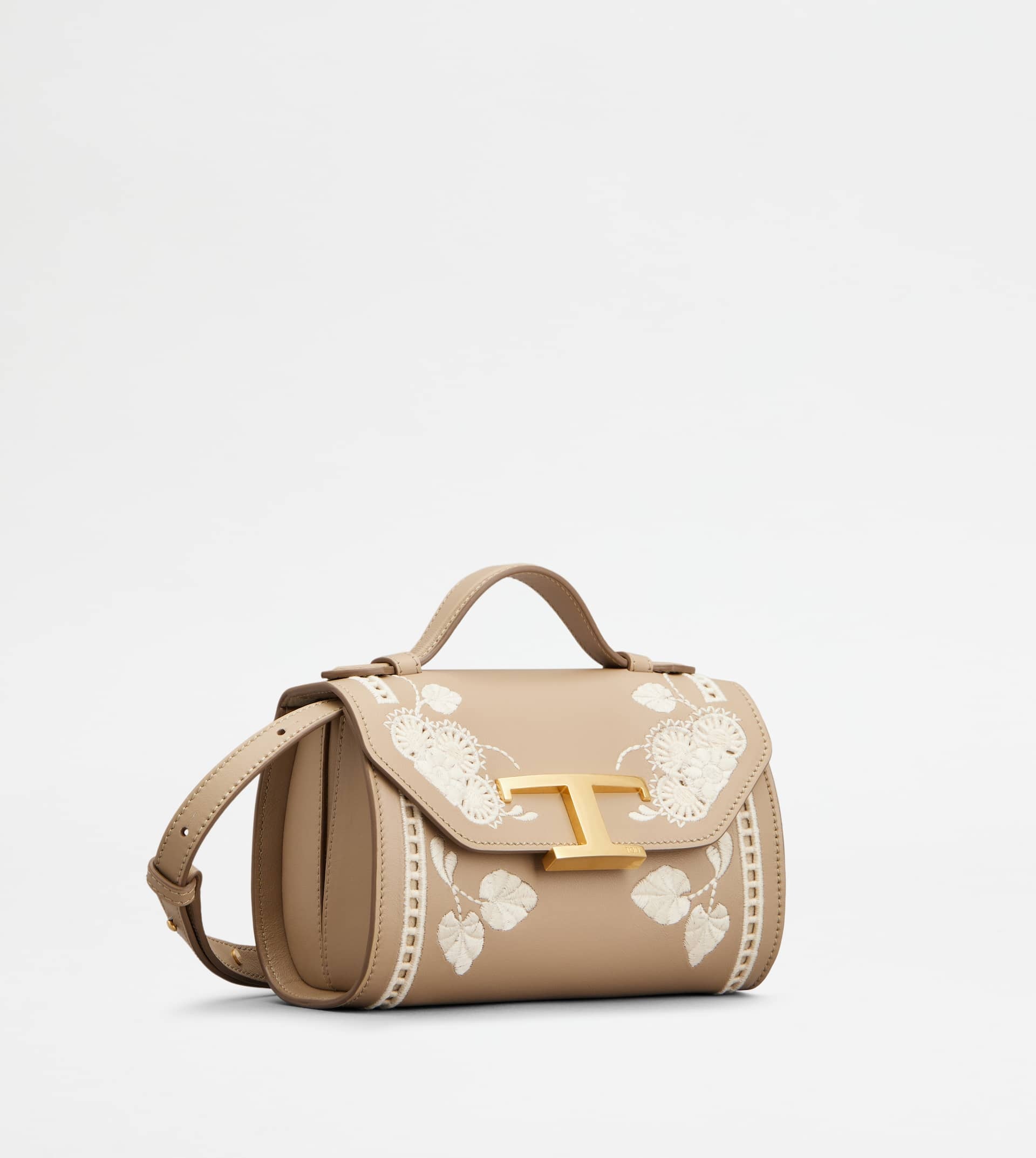 T TIMELESS CROSSBODY BAG IN LEATHER MICRO - BEIGE - 5