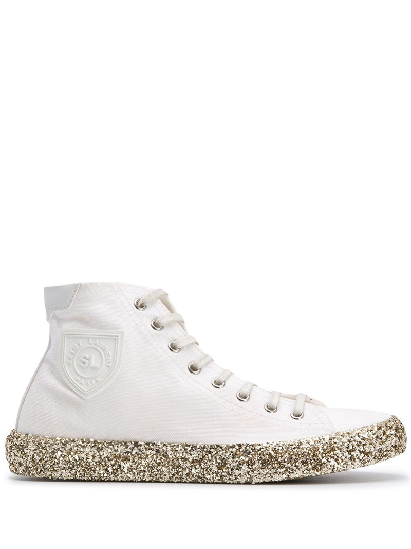 Bedford glitter-embellished hi-top sneakers 1