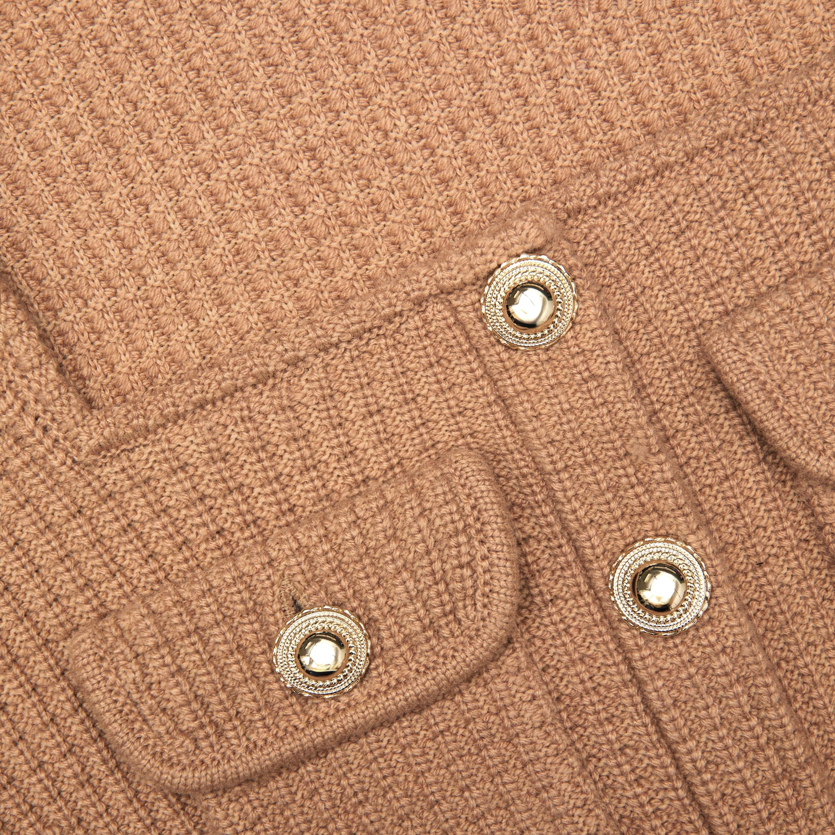 Camel Peplum Knit Midi Dress - 5