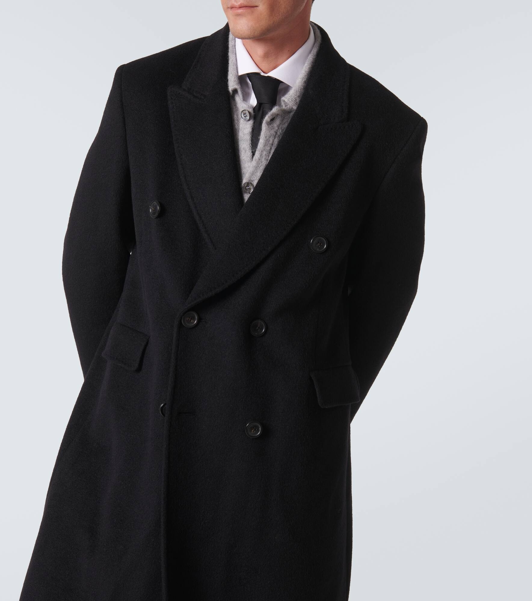 Whale double-breasted mohair-blend coat - 5