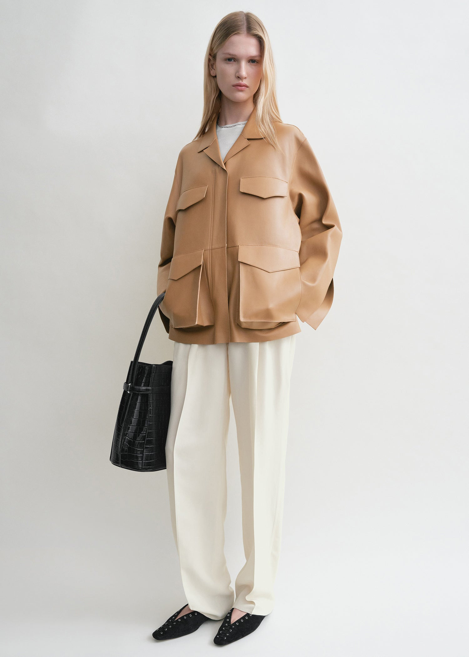 Army leather jacket camel - 2