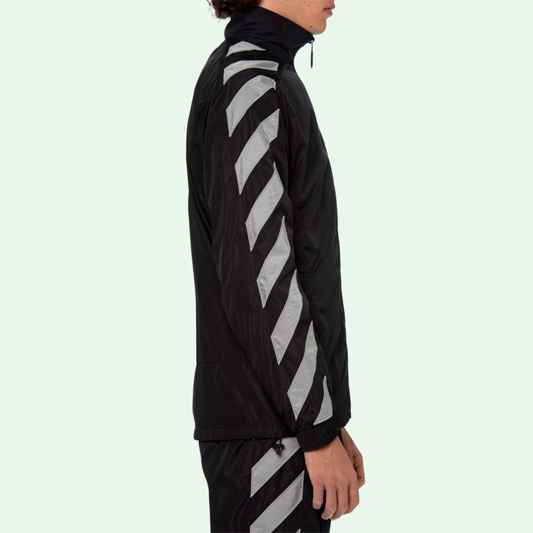 Off-White SS21 Side Sleeve Stripe Training Jacket Black OMBD022R21FAB0011006 - 6