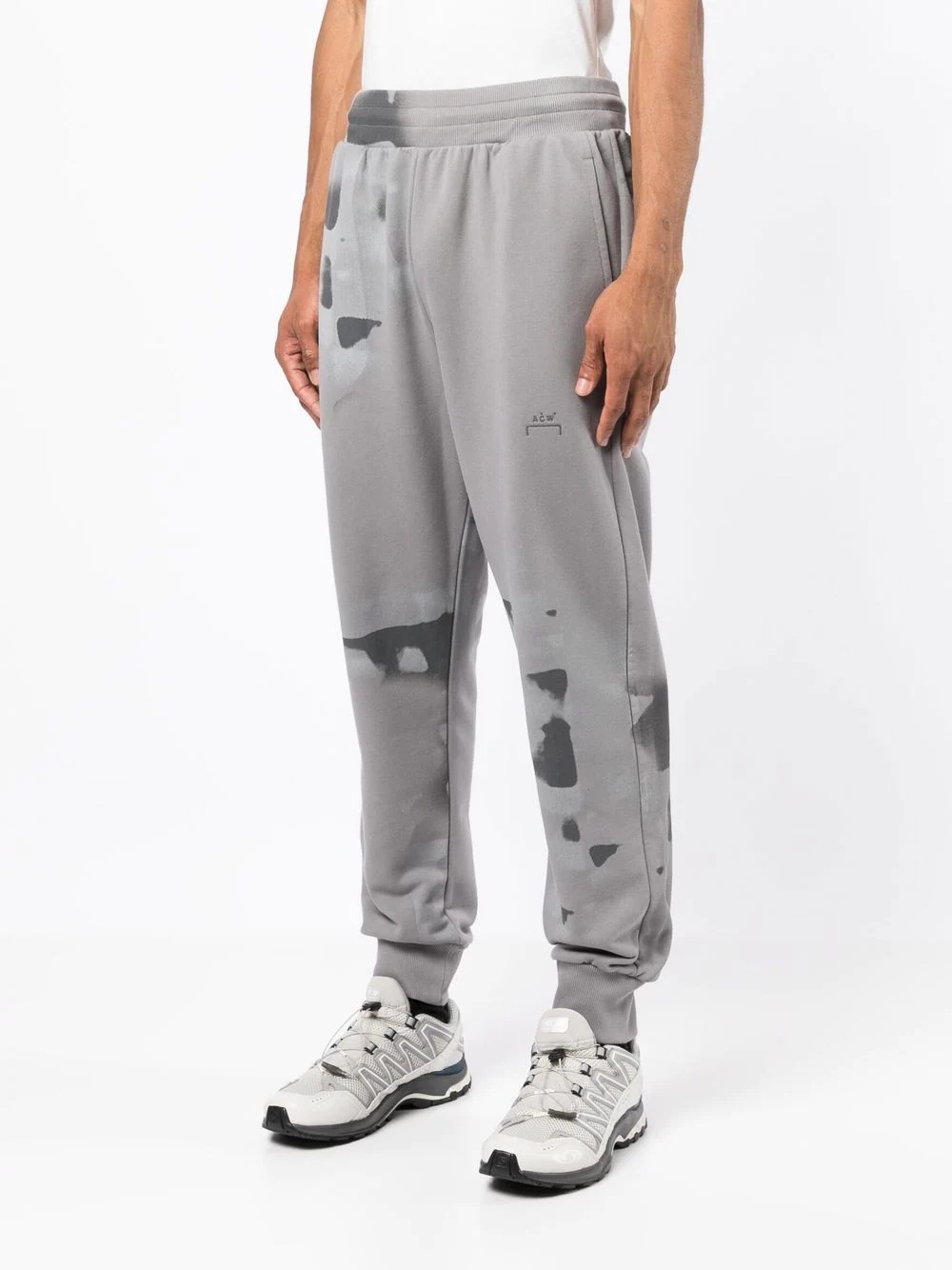 brush stroke print sweatpants - 3