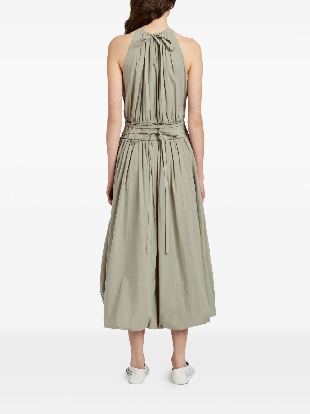 gathered halterneck midi dress - 4