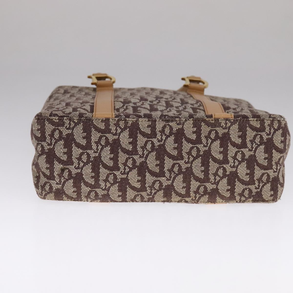 DIOR Trotter Canvas Hand Bag Brown Gold - 9