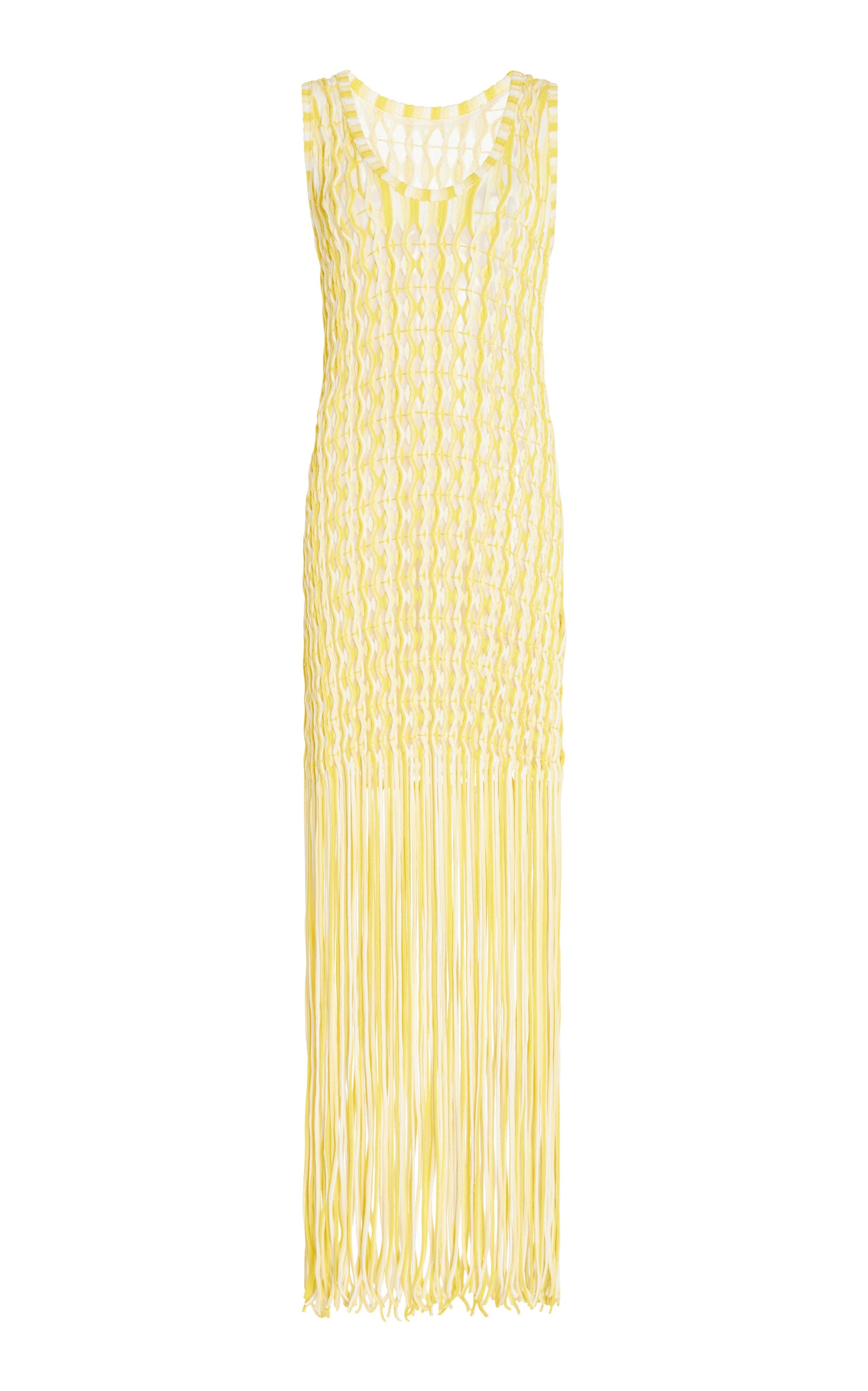 Sonia Fringed Knit Maxi Dress yellow - 1