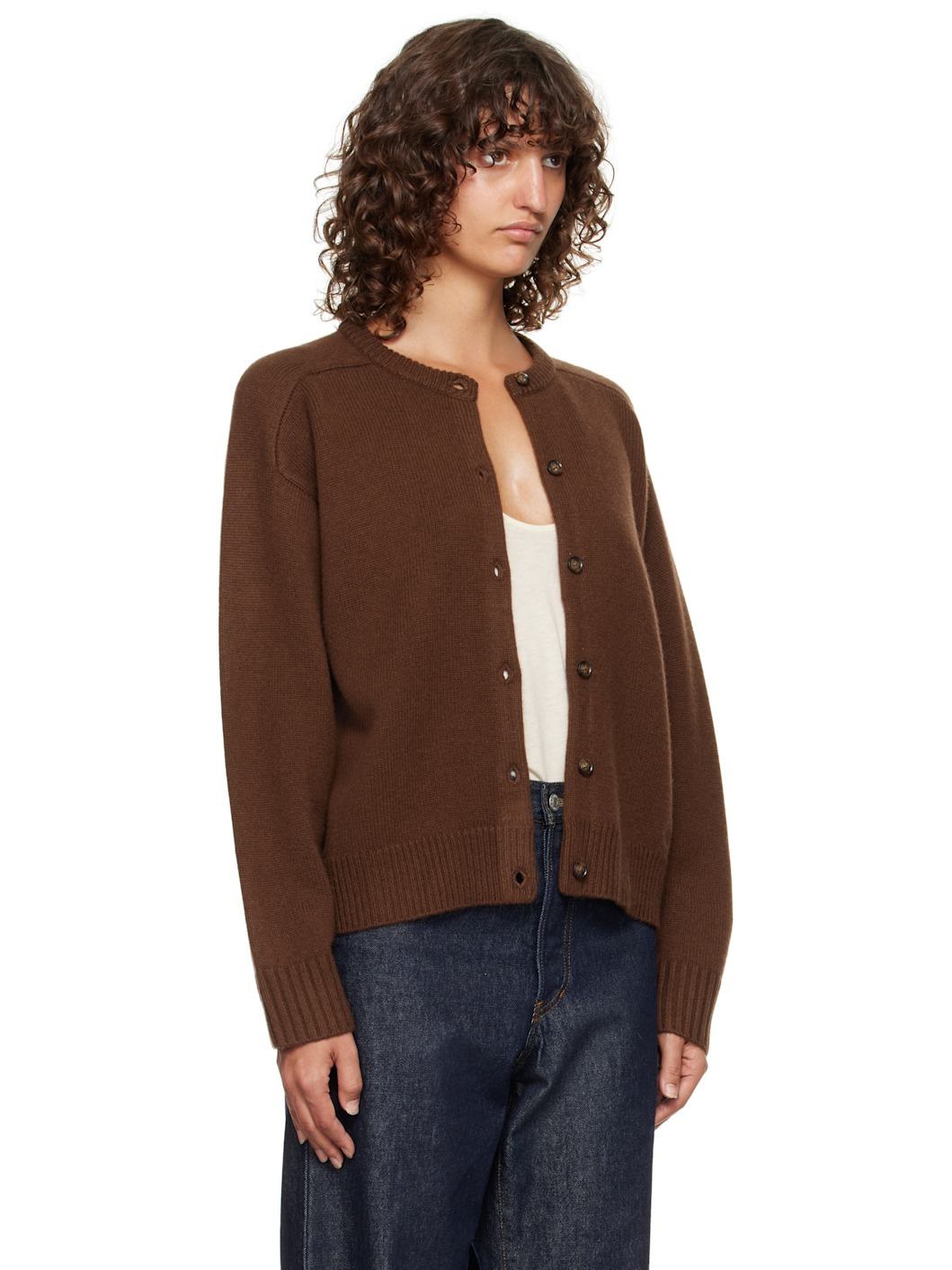 Brown Aidar LDS Cashmere Blend Cardigan - 2