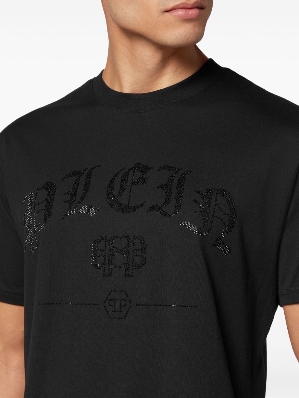 crystal-embellished cotton T-shirt - 4