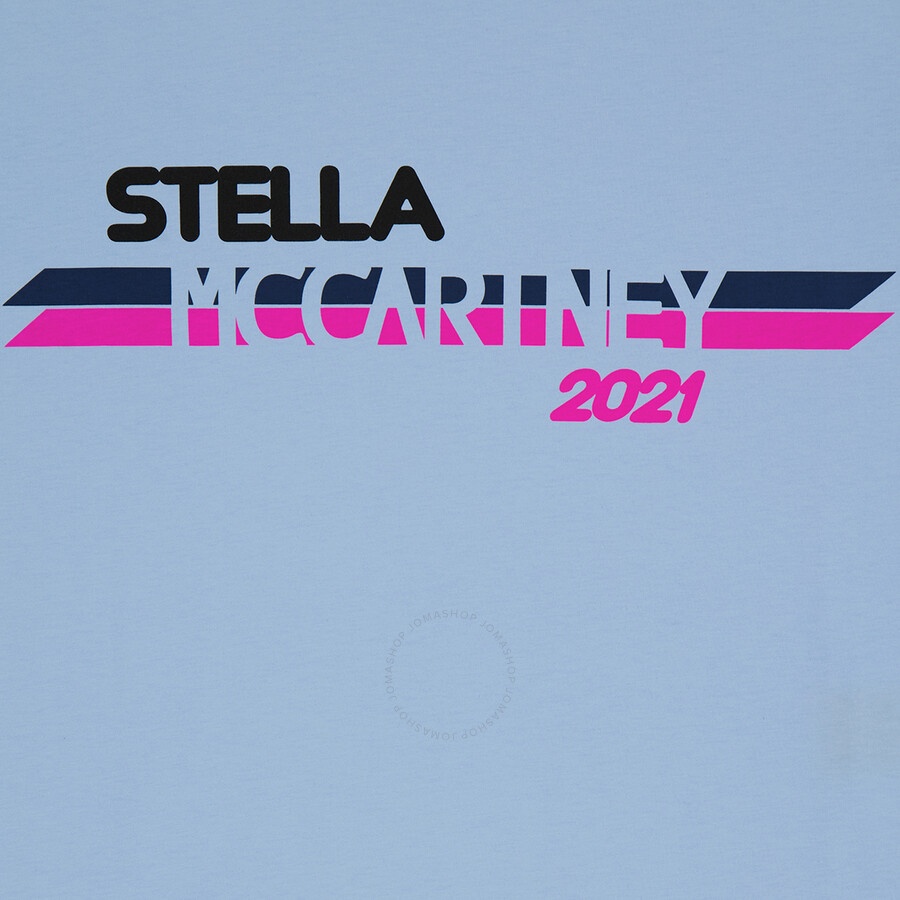 Stella McCartney Ladies Light Blue Moto Logo Print T-shirt - 7