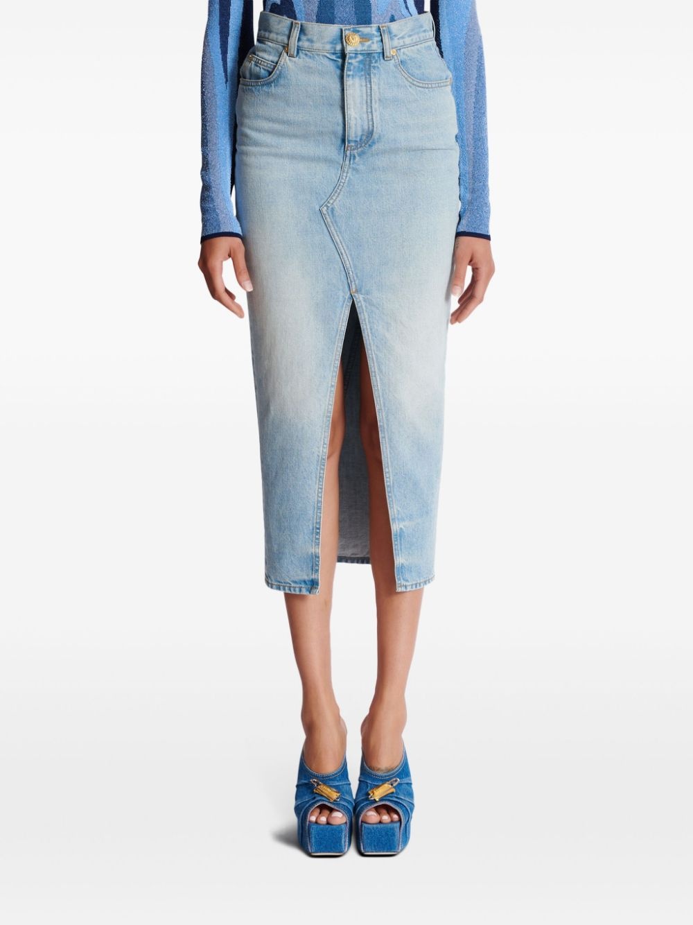 denim midi skirt - 5