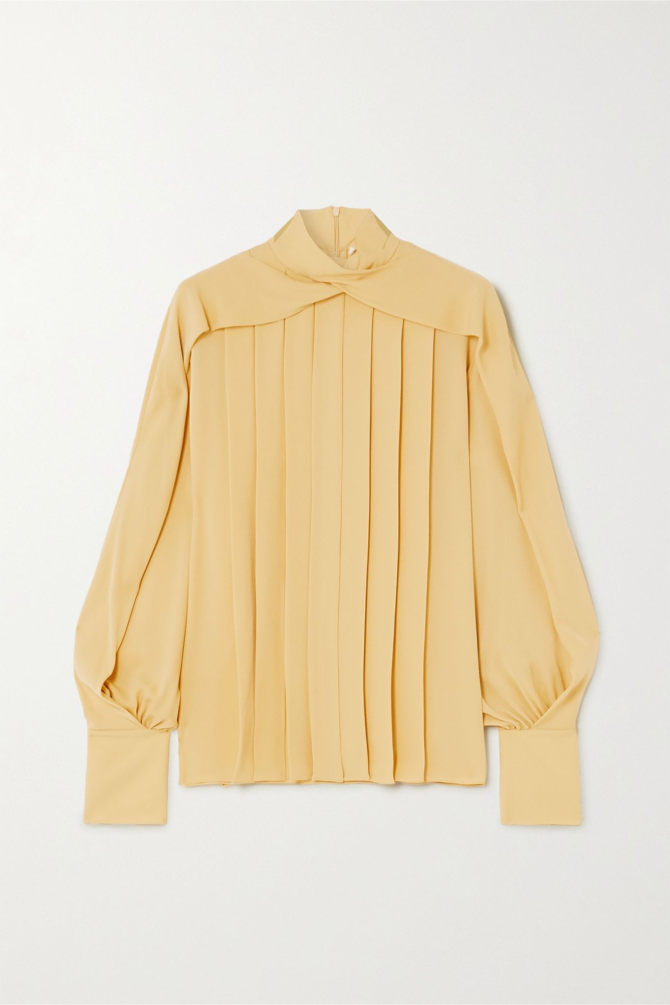 Gilia pleated silk crepe de chine blouse - 1