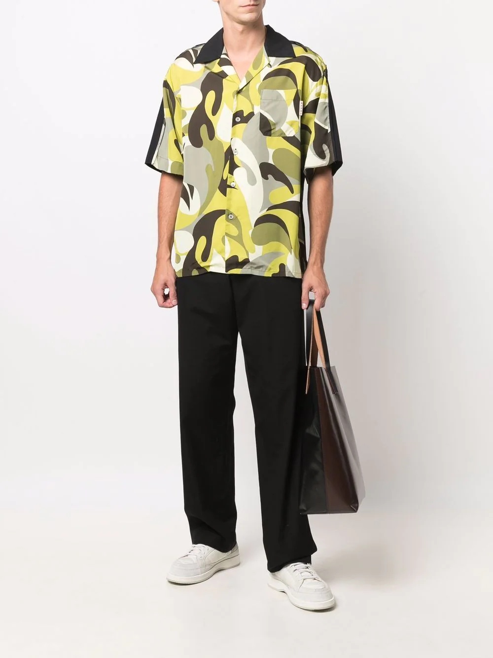 abstract-print bowling shirt - 2