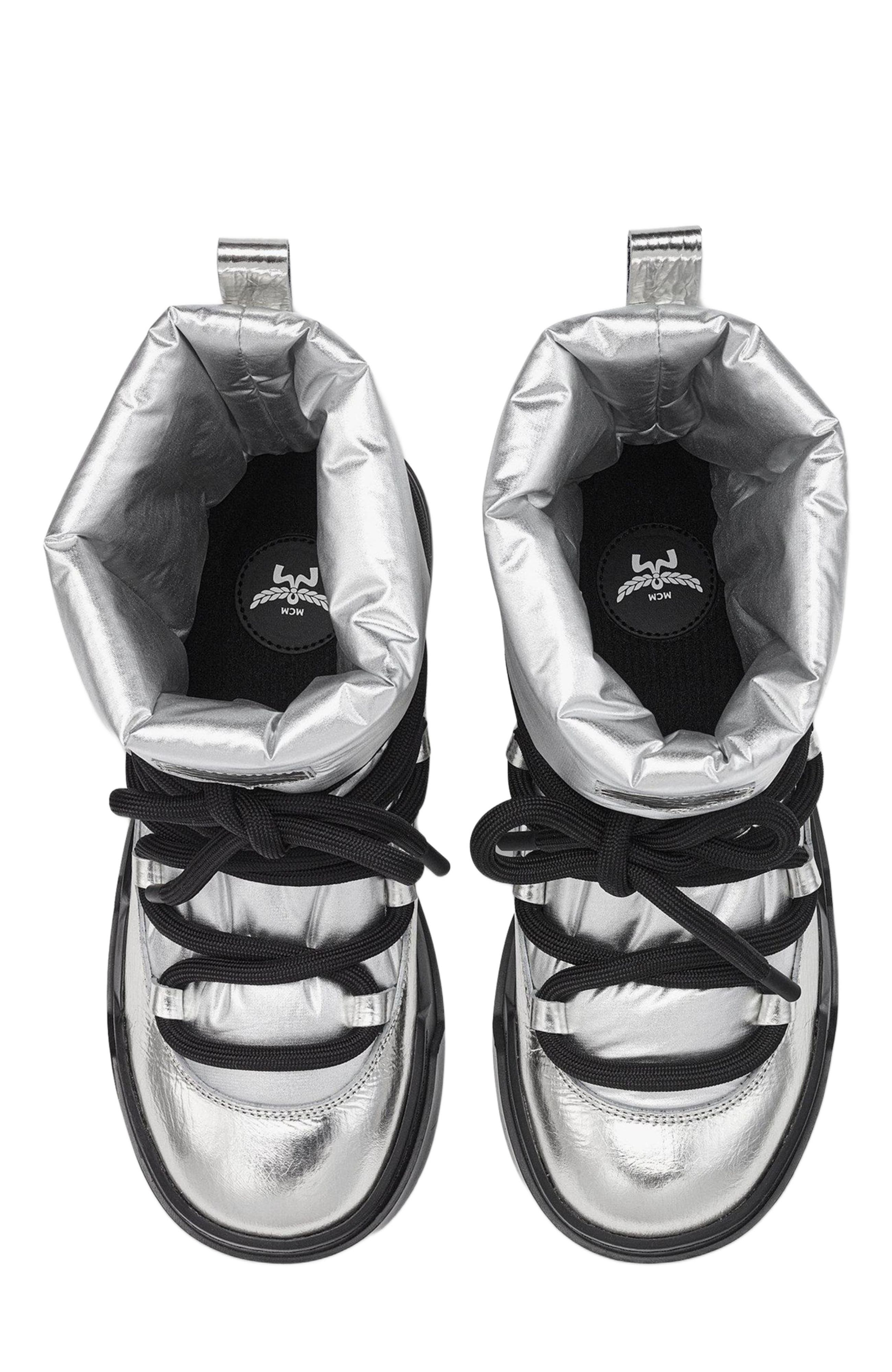 MCM Skyward Ankle Boots in Metallic Calf Leather in Silver at Nordstrom - 5