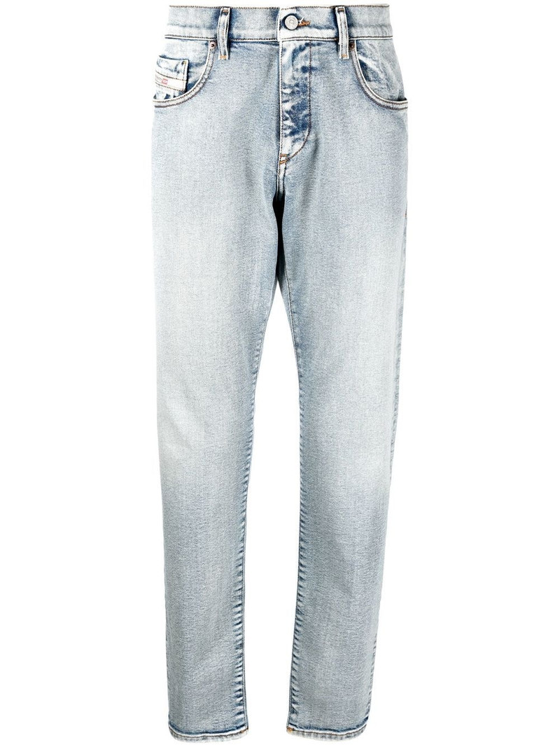 embroidered-logo slim-cut jeans 1