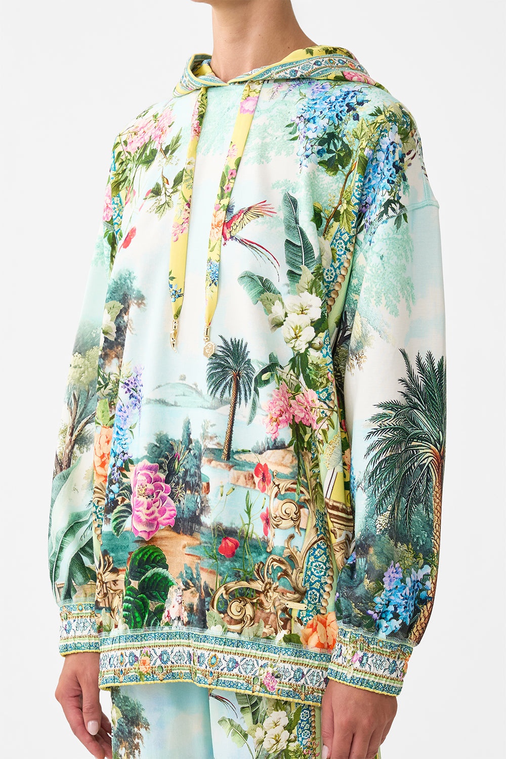 SILK BAND OVERSIZED HOODIE WITH BUTTERFLIES - 5