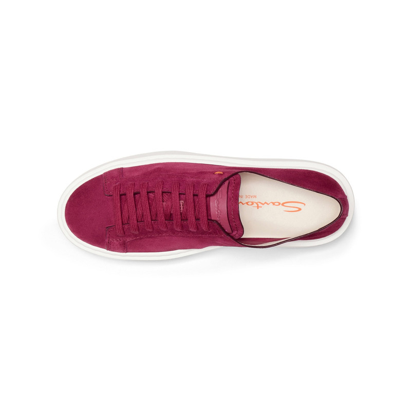 Women's red suede sneaker 4