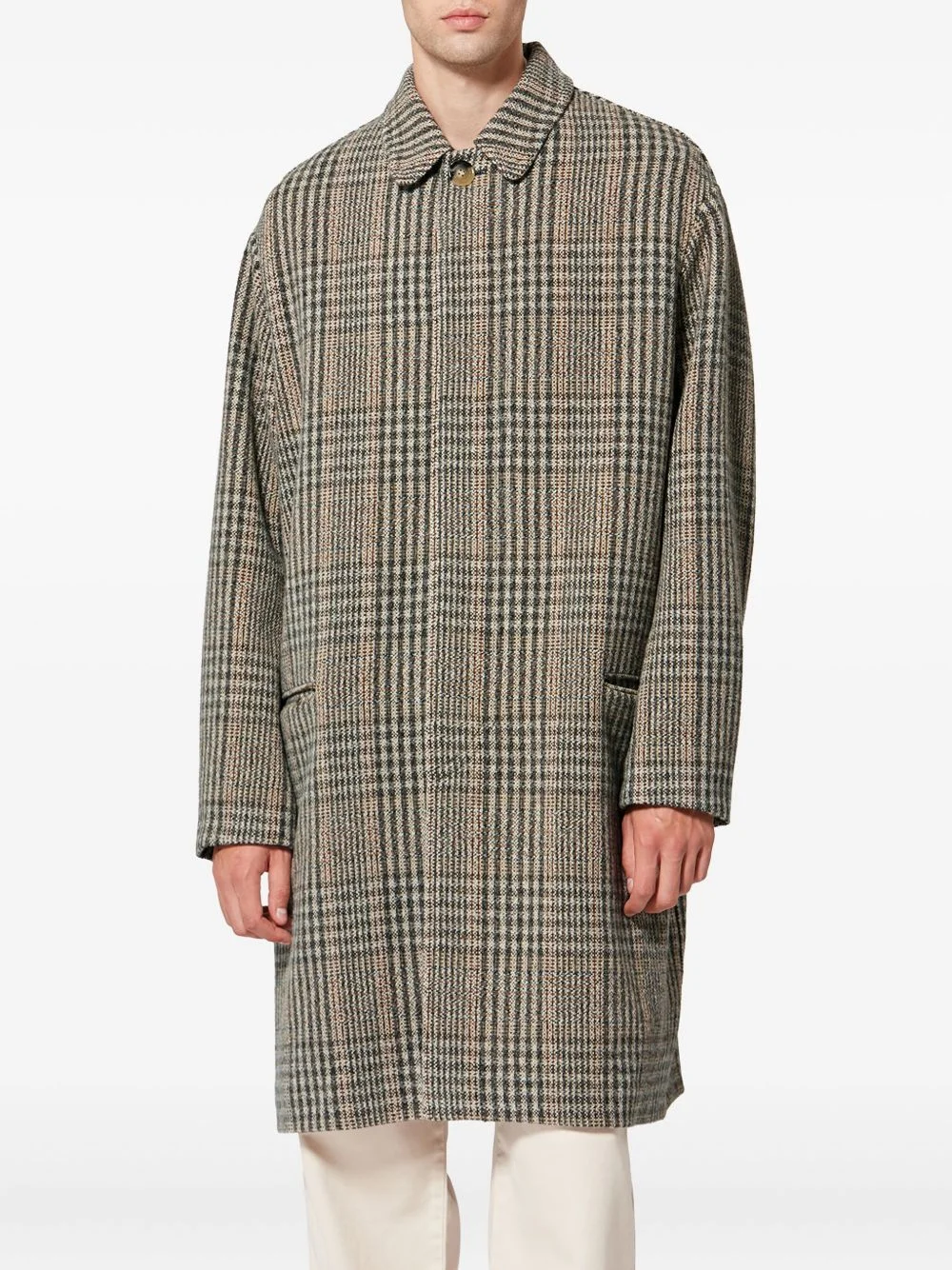 Franco checked single-breasted coat - 1