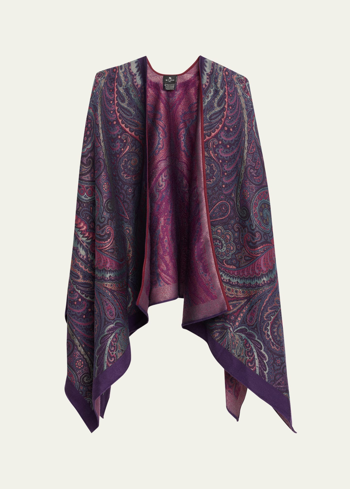 Wool-Blend Jacquard Cape - 1