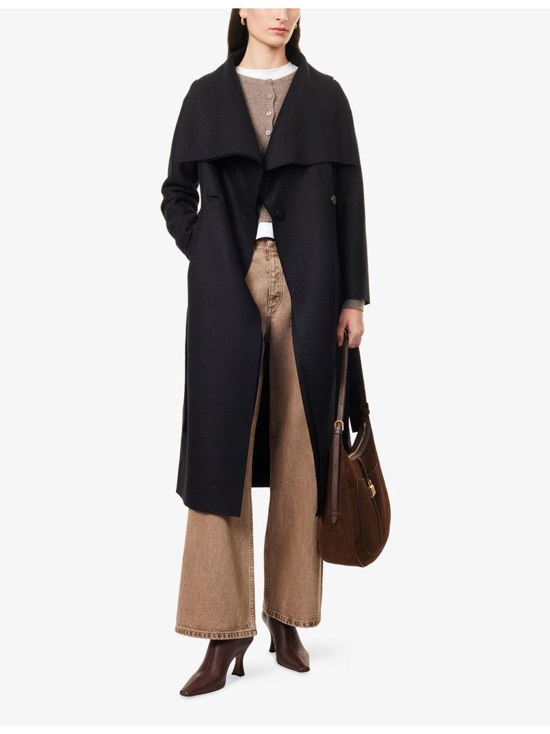 Harris Wharf London Volcano Long Pressed Wool Coat outlook