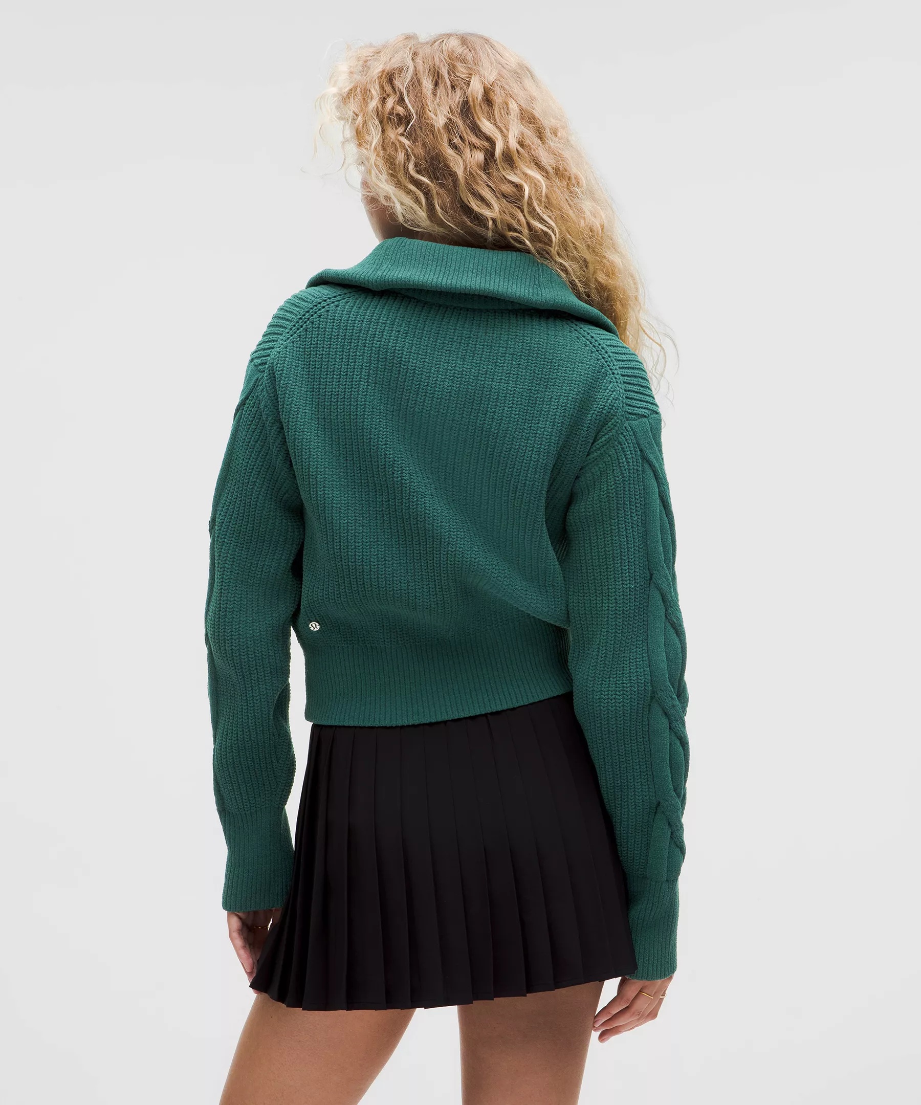 Cable-Knit Oversized Half Zip - 3