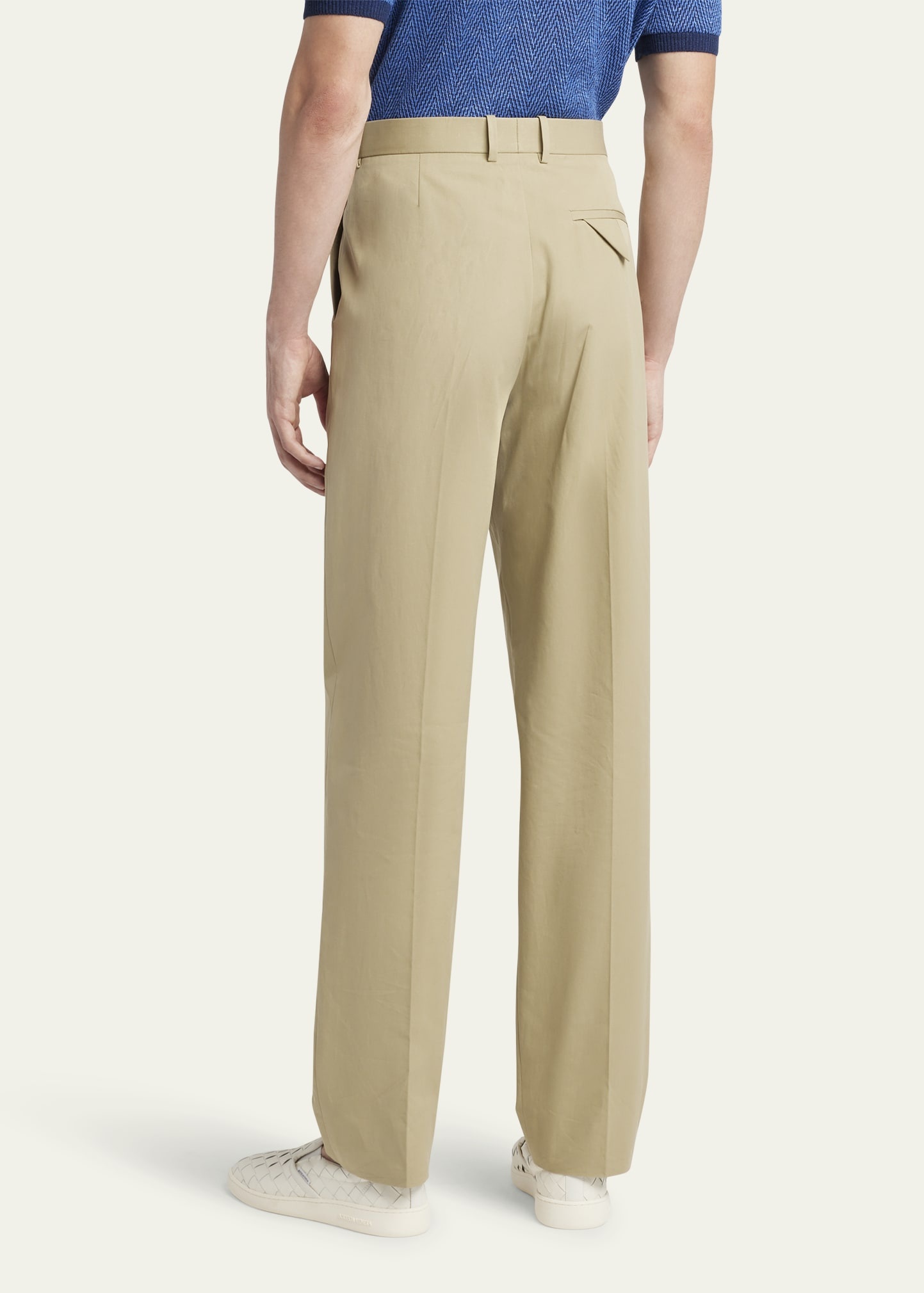 Men's Light Cotton Pleated Trousers - 3