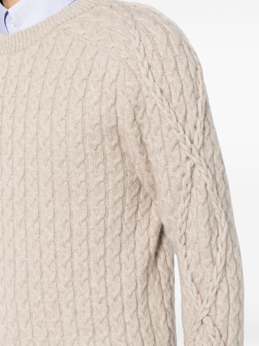 crew-neck cable-knit jumper - 5