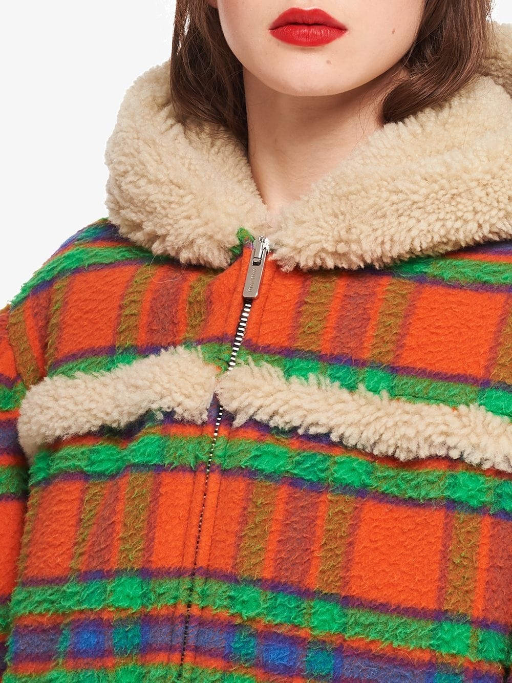 plaid Casentino shearling jacket - 5