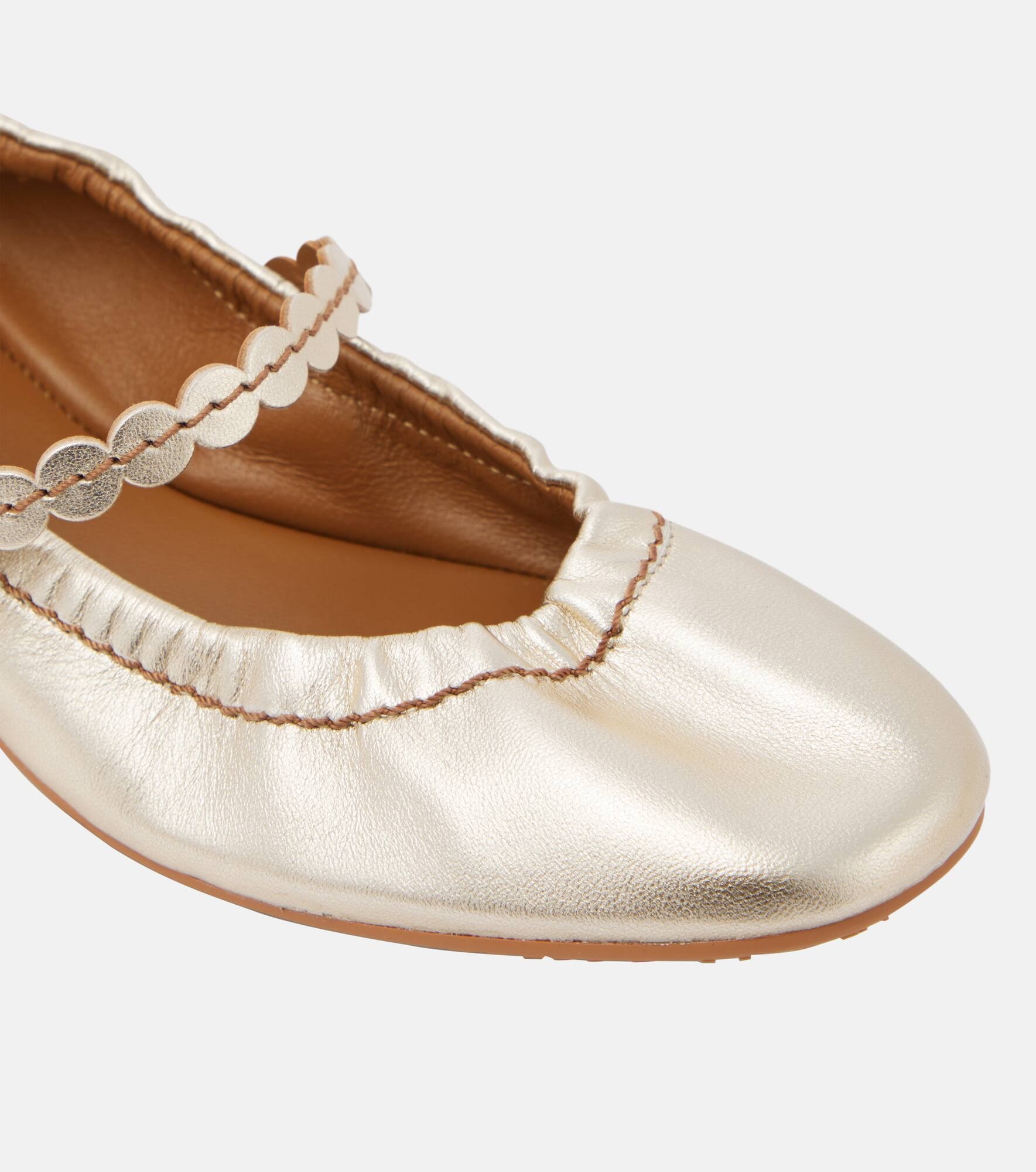 Chany metallic leather ballet flats - 6