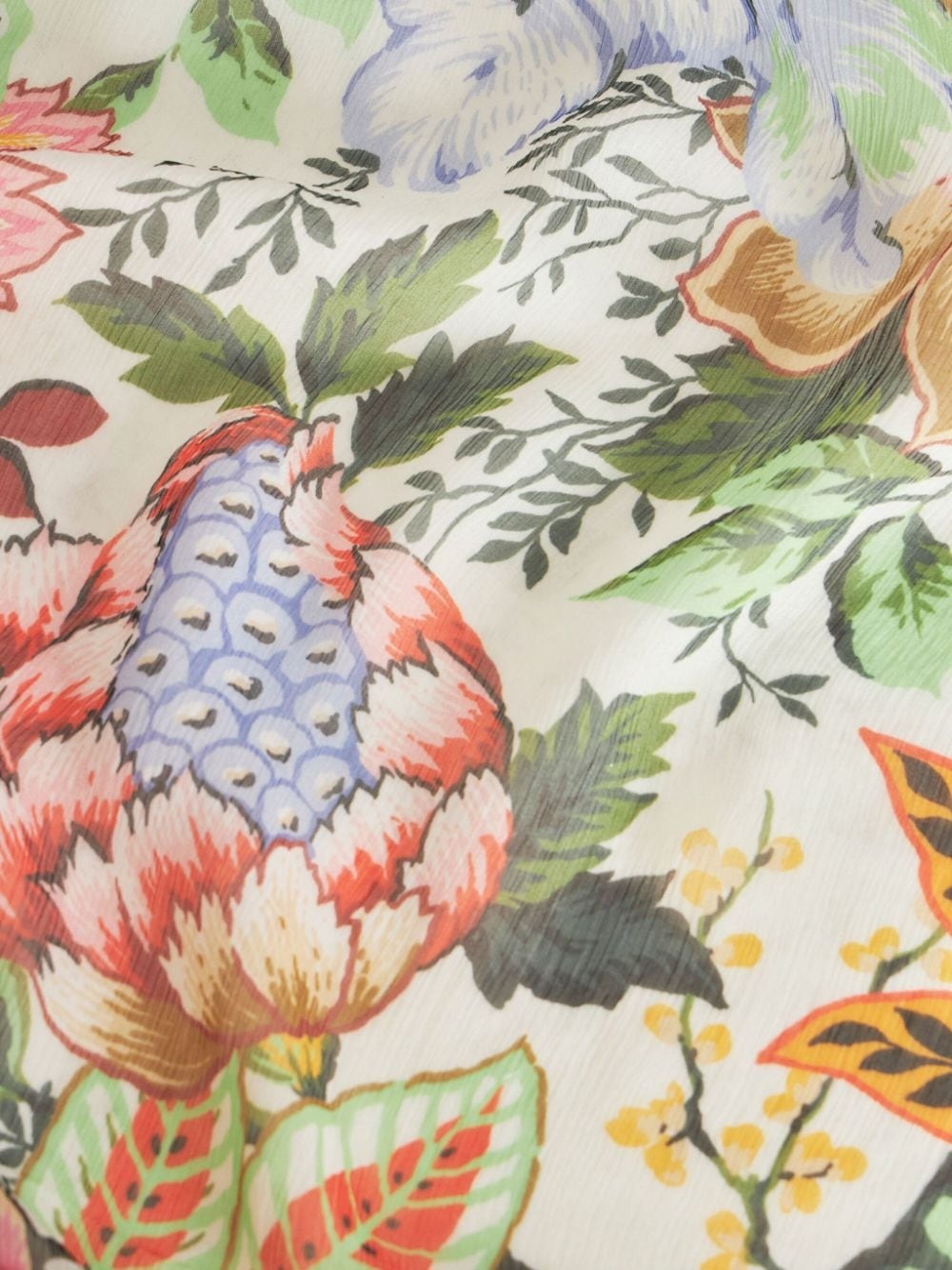floral-print silk dress - 5