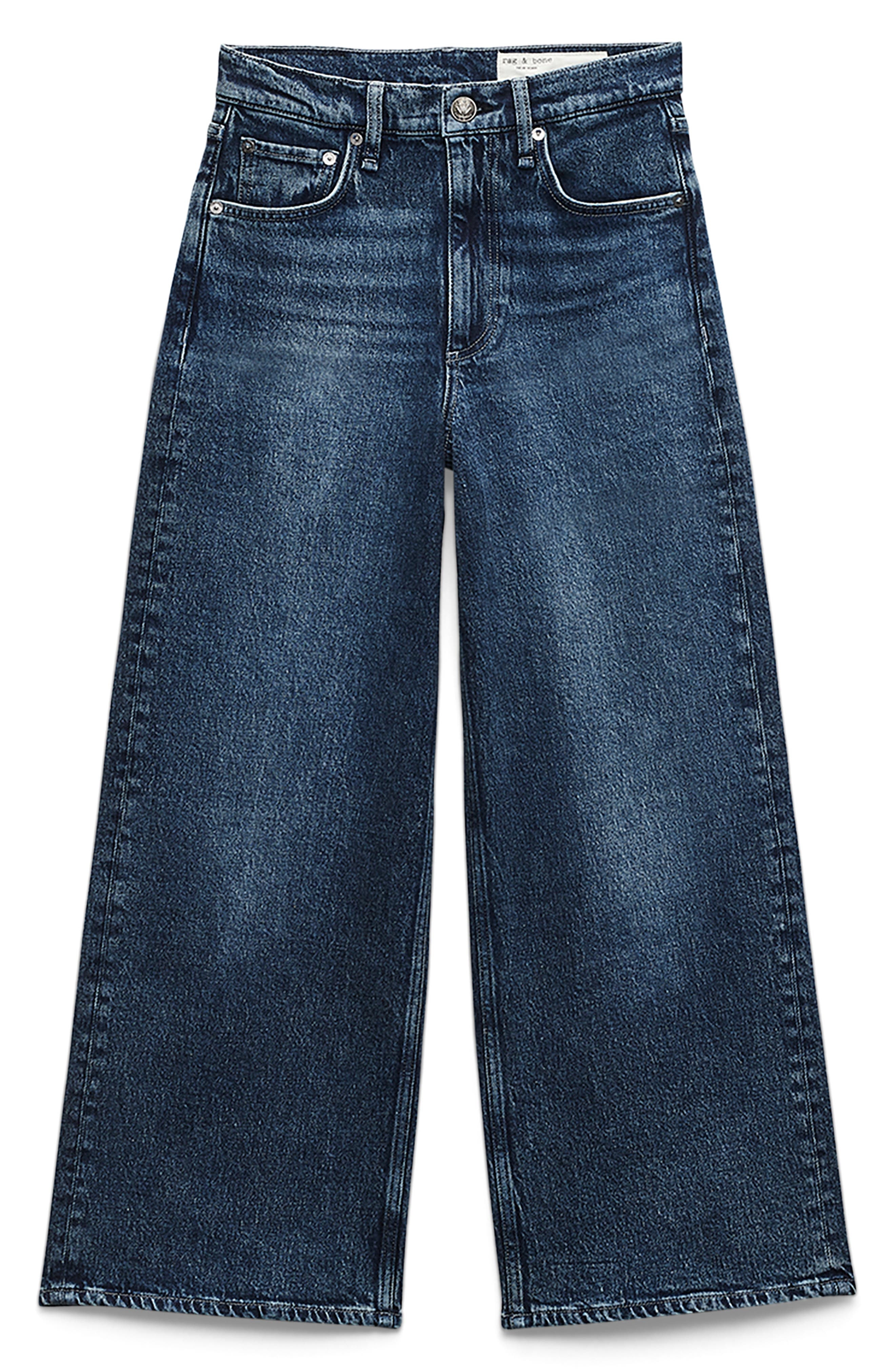 rag & bone Andi High Waist Ankle Wide Leg Jeans in Adeline at Nordstrom - 4