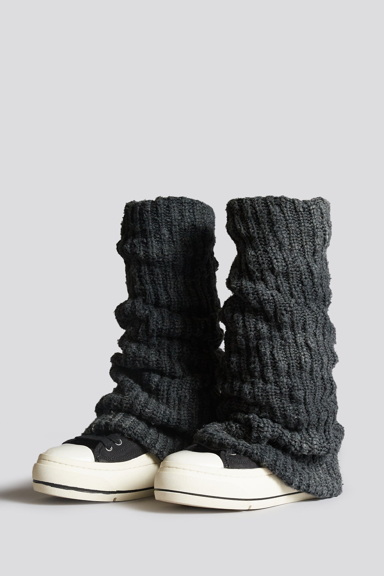 KURT HIGH TOP SNEAKER WITH WARMER - WASHED BLACK HALF CARDIGAN - 2
