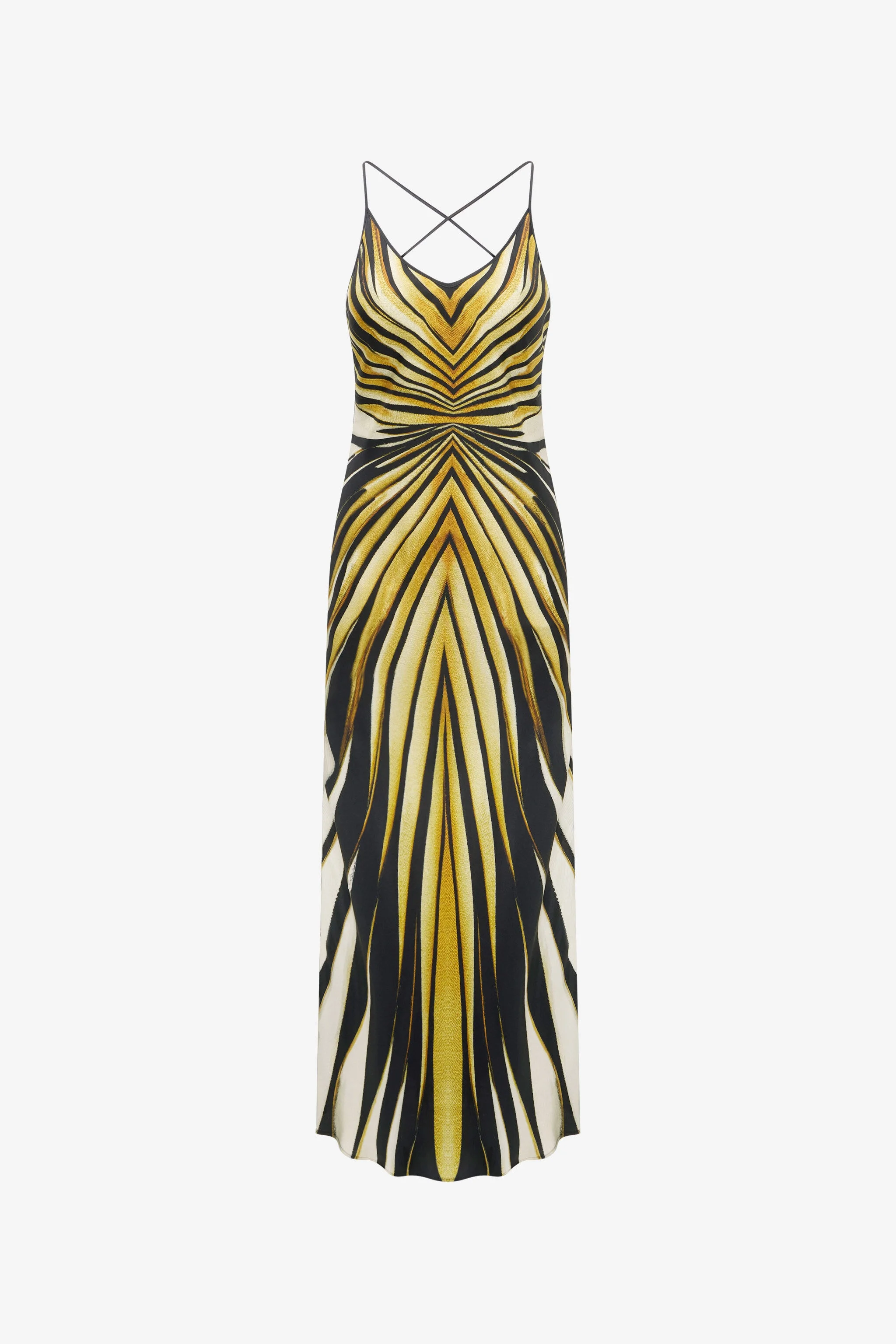Ray Of Gold Print Silk Maxi Dress - 1