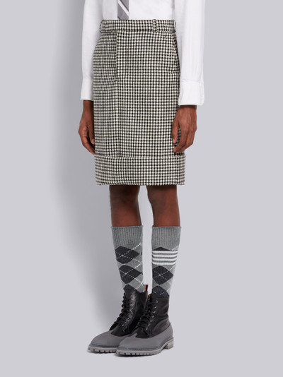 Thom Browne Black and White Gun Club Check Wool Tweed Belt Loop Skirt outlook