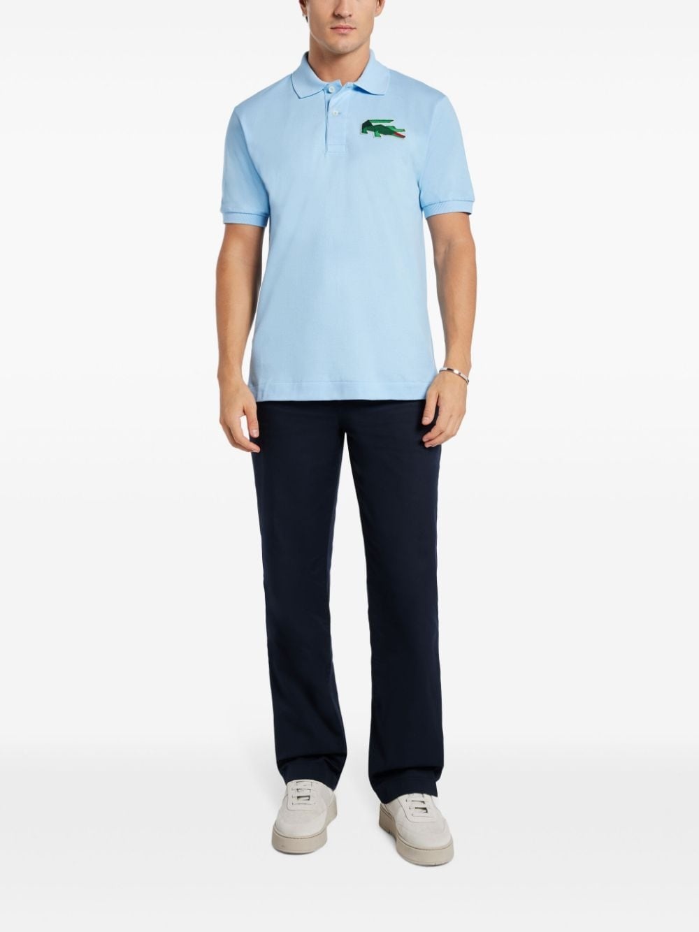 logo-patch polo shirt - 2