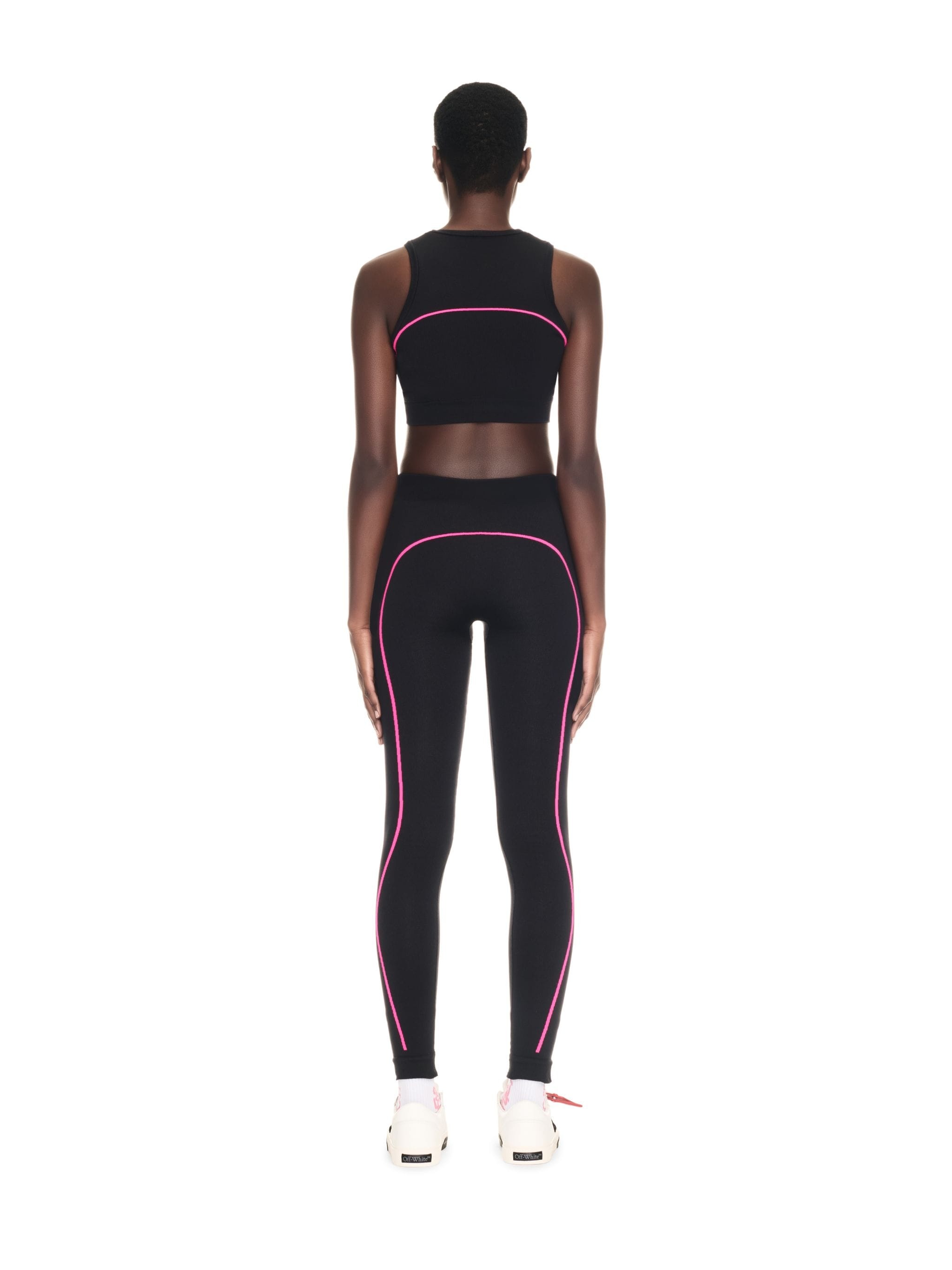 Black/pink Off Stamp Seamless Top - 4
